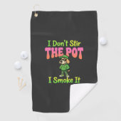 Serviette De Golf Chien Fumeur de Joint Drôle Stoner (En situation)