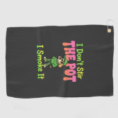 Serviette De Golf Chien Fumeur de Joint Drôle Stoner (Horizontal)