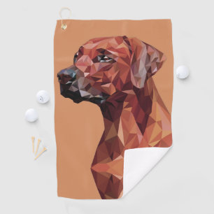 Serviette De Golf Chien géométrique Brown sur Brown