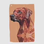 Serviette De Golf Chien géométrique Brown sur Brown (Devant)