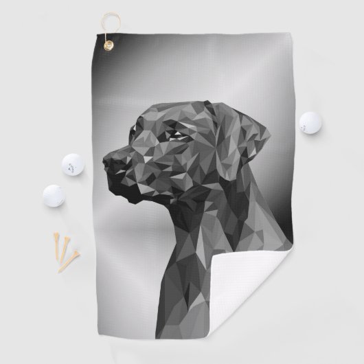 Serviette De Golf Chien géométrique gris  (En situation)
