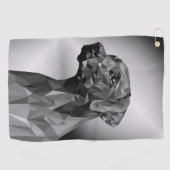 Serviette De Golf Chien géométrique gris  (Horizontal)