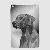 Serviette De Golf Chien géométrique gris  (Devant)