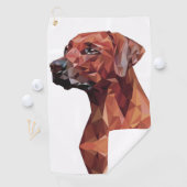 Serviette De Golf Chien géométrique marron (En situation)
