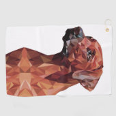Serviette De Golf Chien géométrique marron (Horizontal)