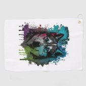 Serviette De Golf Chien Husky (Horizontal)