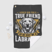 Serviette De Golf Chien Labrador véritable ami (En situation)