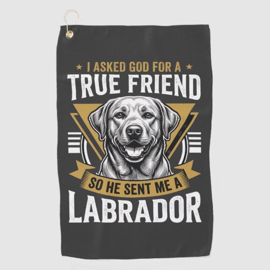 Serviette De Golf Chien Labrador véritable ami (Devant)