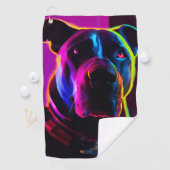 Serviette De Golf chien néon (En situation)