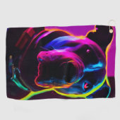 Serviette De Golf chien néon (Horizontal)
