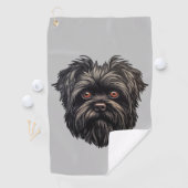 Serviette De Golf Chien noir Affenpinscher (En situation)