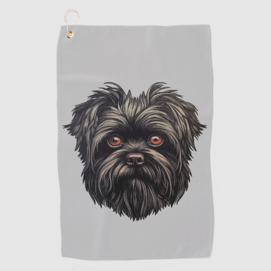 Serviette De Golf Chien noir Affenpinscher (Devant)