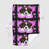 SERVIETTE DE GOLF CHIEN SAINT BERNARD  (En situation)