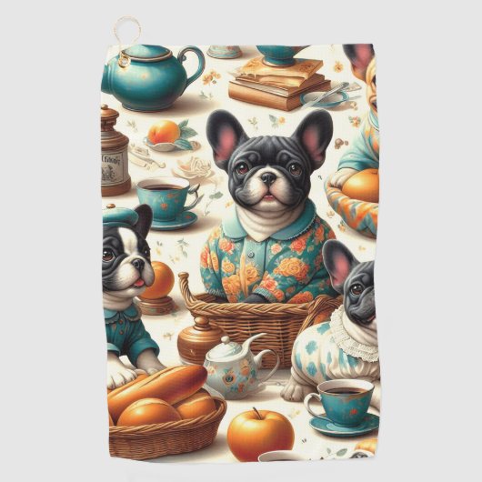 Serviette De Golf Chien-taureau vintage (Devant)
