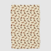 Serviette De Golf Chiens de crevaison - cadeau de fête des pères mot (Devant)