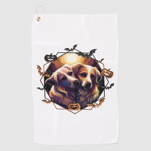 Serviette De Golf Chiens d'Halloween (Devant)
