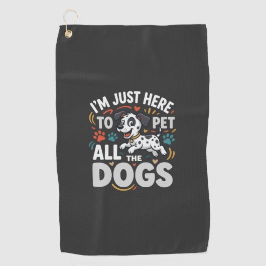 Serviette De Golf Chiens Drôles Amoureux Des Animaux Vector (Devant)