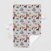 Serviette De Golf Chiens Et Chats Cutes Design Motif (En situation)