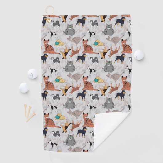 Serviette De Golf Chiens Et Chats Cutes Design Motif (En situation)