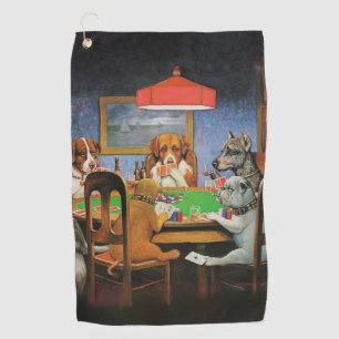 Serviette De Golf Chiens jouant au poker par C.M. Coolidge
