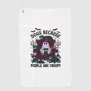 Serviette De Golf Chiens Parce que les Gens sont Flippants Haloween 