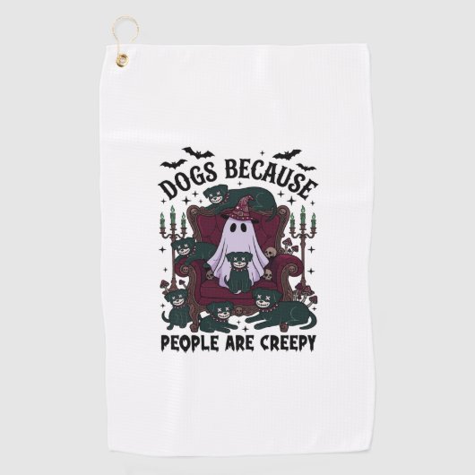 Serviette De Golf Chiens Parce que les Gens sont Flippants Haloween (Devant)