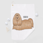 Serviette De Golf Chih tzu long cheveux dessin de chien (En situation)