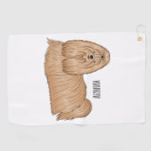 Serviette De Golf Chih tzu long cheveux dessin de chien (Horizontal)