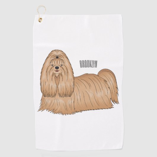 Serviette De Golf Chih tzu long cheveux dessin de chien (Devant)