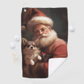 Serviette De Golf Chihuahua avec Noël Festif du Père Noël (En situation)