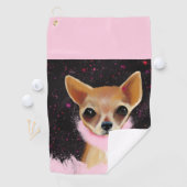 Serviette De Golf Chihuahua Bling       (En situation)