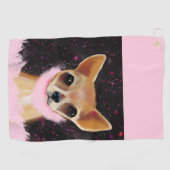Serviette De Golf Chihuahua Bling       (Horizontal)
