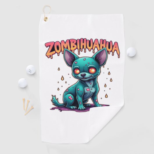 Serviette De Golf Chihuahua Chi Chichi Chiwawa Zombie Chien Hallowee (En situation)
