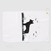 Serviette De Golf Chihuahua Chien - Halloween Moon Silhouette Classi (Horizontal)