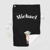 Serviette De Golf Chihuahua Chien noir personnel (En situation)