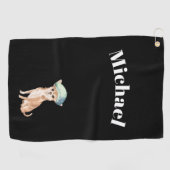 Serviette De Golf Chihuahua Chien noir personnel (Horizontal)
