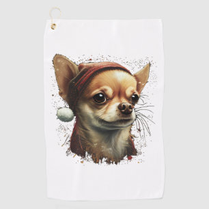 Serviette De Golf Chihuahua Joyeux Noël X-Mas Tree Cute