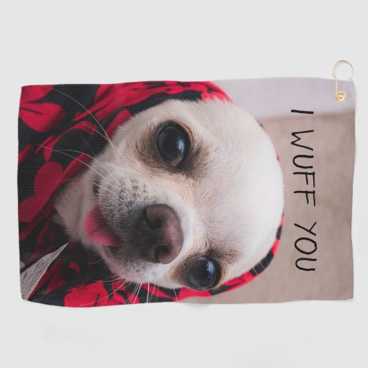Serviette De Golf Chihuahua mignon Je vous jure que vous aimez Valen (Horizontal)
