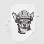 Serviette De Golf Chihuahua Ouvrier de construction (En situation)