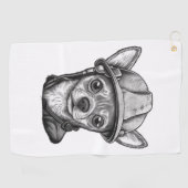 Serviette De Golf Chihuahua Ouvrier de construction (Horizontal)