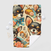 Serviette De Golf Chihuahua sans mer vintage (En situation)