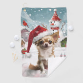 Serviette De Golf Chihuahua Winter Wonderland Christmas Joy (En situation)