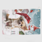 Serviette De Golf Chihuahua Winter Wonderland Christmas Joy (Horizontal)
