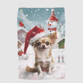 Serviette De Golf Chihuahua Winter Wonderland Christmas Joy (Devant)