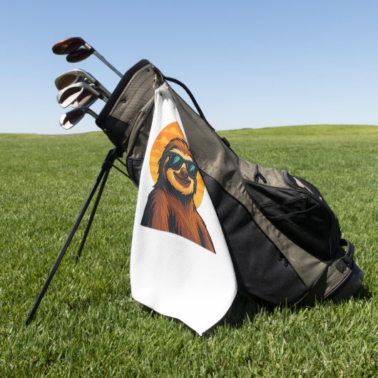 Serviette De Golf Chill Slots avec lunettes de soleil - Retro Sunset (Vert)