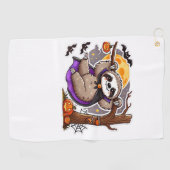 Serviette De Golf Chill Thrills Halloween Sloth T-Shirt surdimension (Horizontal)