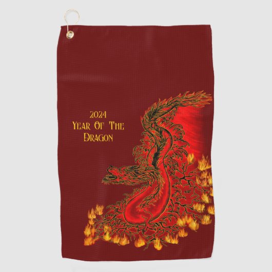 Serviette De Golf Chine Dragon, 2024 Année Du Dragon (Devant)