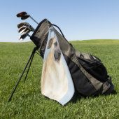 Serviette De Golf Chinook (Oreilles Laissées) Peinture - Art Chien o (Vert)