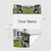 Serviette De Golf chiot de Carlin noir (En situation)