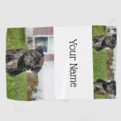 Serviette De Golf chiot de Carlin noir (Horizontal)
